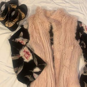 Rabbit fur vest. EUC Lord and Taylor. Pale pink